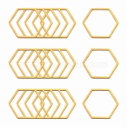 304 Stainless Steel Linking Ring, Hexagon, Golden, 16x18x0.8mm(X-STAS-S079-25B)