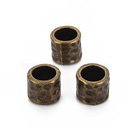 Tibetan Style Alloy European Beads, Column, Cadmium Free & Lead Free, Antique Bronze, 10x9mm, Hole: 5mm, about 470pcs/1000g(TIBEB-N005-038)