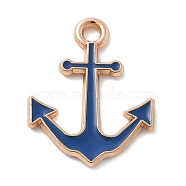 Alloy Pendants, with Enamel, Navy Style Charms, Anchor & Helm, 18x14.5x1.5mm, Hole: 1.8mm(ENAM-D285-05KCG-02A)