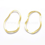 Brass Linking Rings, Lead Free & Cadmium Free & Nickel Free, Oval, Real 18K Gold Plated, 39x23x1mm(KK-P155-59G-NR)