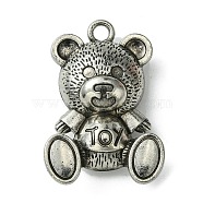 Tibetan Style Alloy Pendants, Bear, Antique Silver, 39.5x27x11.8mm(FIND-R146-01B)