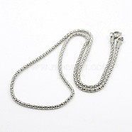 304 Stainless Steel Necklaces, Men Popcorn Chain Necklace, with Lobster Claw Clasps, Stainless Steel Color, 17.7 inch(45cm)(NJEW-F027-45)