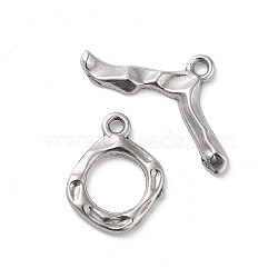 Non-Tarnish 304 Stainless Steel Toggle Clasps, Rhombus, Stainless Steel Color, 17x13x2mm, Hole: 1.6mm, Bar: 1.6x25x12, Hole:1.6mm(STAS-A092-03P)