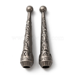 Alloy Cord Ends, Bolo Tie End Caps, Cone, Stainless Steel Color, 52.5x10.5mm, Hole: 5.5mm(FIND-WH0110-363A)