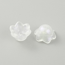 Glass Beads, Flower, White, 11~11.5x7.5mm, Hole: 1.2mm(GLAA-WH0033-52O)