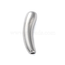 Non-Tarnish 04 Stainless Steel Tube Beads, Curved Tube, Stainless Steel Color, 20x6mm, Hole: 1.4mm(STAS-G338-10P)