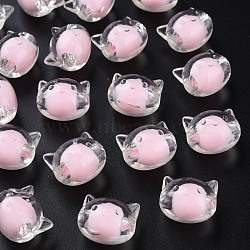 Transparent Acrylic Beads, Bead in Bead, Cat, Pink, 16x18.5x14.5mm, Hole: 3.5mm, about 196pcs/500g(MACR-S373-115-B07)