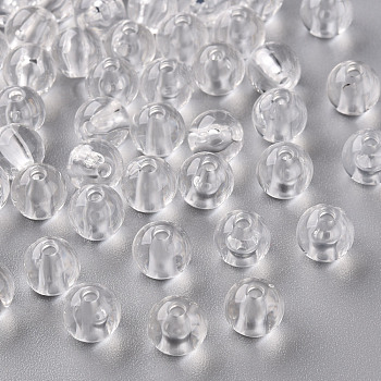 Transparent Acrylic Beads, Round, Clear, 8x7mm, Hole: 2mm