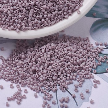 MIYUKI Delica Beads, Cylinder, Japanese Seed Beads, 11/0, (DB0875) Matte Opaque Mauve AB, 1.3x1.6mm, Hole: 0.8mm, about 2000pcs/10g