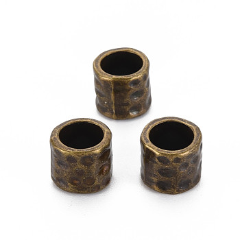 Tibetan Style Alloy European Beads, Column, Cadmium Free & Lead Free, Antique Bronze, 10x9mm, Hole: 5mm, about 470pcs/1000g