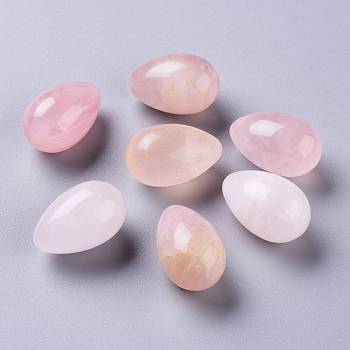 Natural Rose Quartz Egg Stone, Pocket Palm Stone for Anxiety Relief Meditation Easter Decor, 31~32x20x20mm