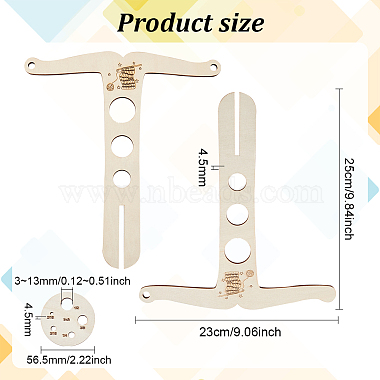 Wooden Tool for Spinning & Winding Yarn(TOOL-WH0155-49)-2