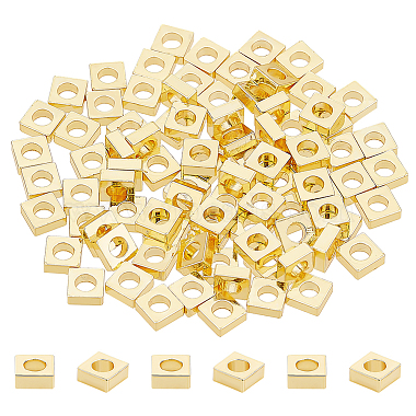 Real 14K Gold Plated Square Brass Spacer Beads