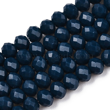 Medium Blue Rondelle Glass Beads