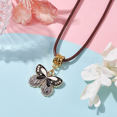 Alloy Enamel Butterfly Pendant Necklaces(NJEW-JN04580-04)-2