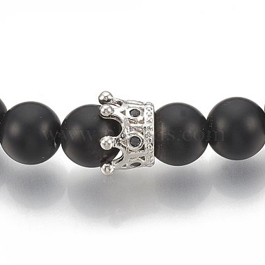 Synthetic Lava Rock Stretch Bracelets(ZIRC-T006-24P-01)-2