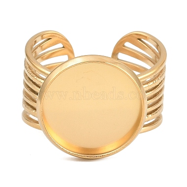 304 Stainless Steel Cuff Ring Components(SA-CBA82C8-03D-G)-2