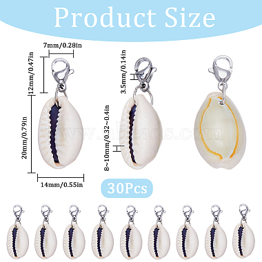 30Pcs Natural Cowrie Shell Pendant Decorations(HJEW-SC0001-42)-2