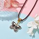 Alloy Enamel Butterfly Pendant Necklaces(NJEW-JN04580-04)-2