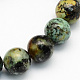 Brins de perles rondes en turquoise africaine naturelle (jaspe)(X-G-S181-6mm)-1