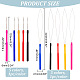 Unicraftale 10Pcs 10 Style Plastic Crochet Hooks & Stainless Steel Hair Extension Loop Needle Threader(TOOL-UN0001-31)-3