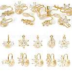 10Pcs 5 Styles Brass Micro Pave Cubic Zirconia Ear Cuff Findings, with Loop, Real 18K Gold Plated, 15~16x9~12mm, Hole: 1.2~1.4mm, 2pcs/style(KK-TA0003-23)