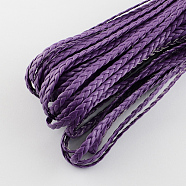 Braided Imitation Leather Cords, Herringbone Bracelet Findings, Purple, 5x2mm, about 109.36 yards(100m)/bundle(LC-S002-5mm-04)