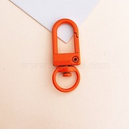 Baking Painted Alloy Swivel Clasps, Swivel Snap Hook, with Iron Findings, Dark Orange, 33.5x13x5mm, Hole: 6x9.5mm(PALLOY-TAC0011-45F)