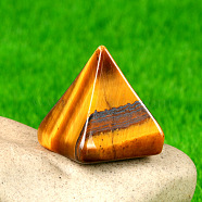 Natural Tiger Eye Healing Pyramid Figurines, Reiki Energy Stone Display Decorations, 20x18mm(PW-WG30742-03)