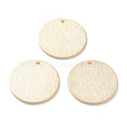 Brass Charms, Flat Round, Real 24K Gold Plated, 20x1mm, Hole: 1.4mm(KK-Y003-06B-G)