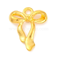 Tibetan Style Alloy Pendants, Bowknot Charms, Golden, 22x17.5x4mm, Hole: 2.5mm(PALLOY-I222-05G-02)