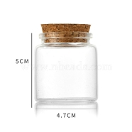 Glass Bottle, with Cork Plug, Wishing Bottle, Column, Clear, 4.7x5cm, Capacity: 50ml(1.69fl. oz)(CON-WH0085-73A)