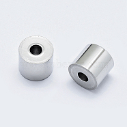 Eco-Friendly 316 Surgical Stainless Steel Drilled Beads, Long-Lasting Plated, Column, Stainless Steel Color, 7x6mm, Hole: 2mm(STAS-I078-01P-NR)