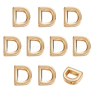 10Pcs Brass Charms, Long-Lasting Plated, Golden, Letter, Letter.D, D: 8.5x7.5x3mm, Hole: 1.4mm(KK-SZ0005-35D)