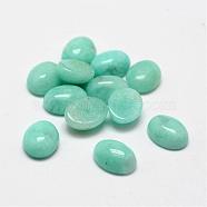 Oval Natural Amazonite Cabochons, 9x7x3~4mm(G-O147-02A)