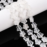 Natural Quartz Crystal Beads Strands, with Seed Beads, Rock Crystal Faceted Star, 9~11x9~11x4~4.5mm, Hole: 1mm, about 16pcs/strand, 0.7~7.28''(17.5~18.5cm), bead: 3mm in diameter, 2mm thick, hole: 0.7~0.9mm(G-T138-186)