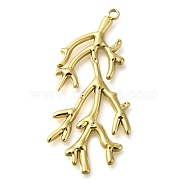 Ion Plating(IP) 304 Stainless Steel Big Pendants, Branch Charm, Real 18K Gold Plated, 57.5x23x2mm, Hole: 2mm(STAS-I310-02G)