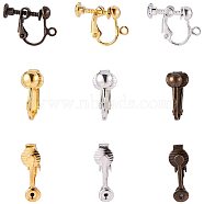 Iron/Brass Clip-on Earring Findings, Mixed Color, 74x72x17mm, 36pcs/box(KK-PH0036-24)