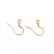 Ion Plating(IP) 316 Stainless Steel French Earring Hooks, with Horizontal Loops, Flat Earring Hooks, Golden, 18x17x2mm, Hole: 2mm, 20 Gauge, Pin: 0.8mm(STAS-G130-57G-B)