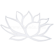 Iron Metal Lotus Wall Art Decor, Wall Sculpture, for Home Room Bedroom Decoration, Platinum, 278x158x1mm(DJEW-WH0015-28)