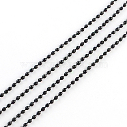 Electrophoresis Soldered Iron Ball Bead Chains, with Spool, Black, 1.5mm, about 328.08 Feet(100m)/roll(CH-R068-01)