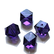 K9 Glass, Imitation Austrian Crystal Beads, Grade AAA, Faceted, Cornerless Cube Beads, Indigo, 4x4x4mm, Hole: 0.7~0.9mm(SWAR-F084-4x4mm-27)