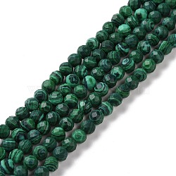 Synthetic Malachite Beads Strands, Faceted, Round, 4mm, Hole: 0.9mm, about 103pcs/strand, 15.43 inch(39.2cm)(G-H273-01C)