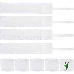 10Pcs Polyester Blank Elastic Captain's Armbands, with Hook and Loop Fastener, for Soccer, Team Sports, White, 276mm(AJEW-CA0003-14)