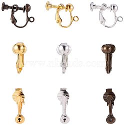 Iron/Brass Clip-on Earring Findings, Mixed Color, 74x72x17mm, 36pcs/box(KK-PH0036-24)