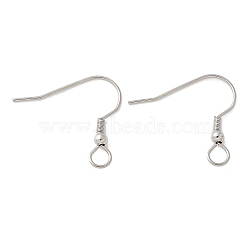 201 Stainless Steel Ear Hooks, with 304 Stainless Steel Pin, Stainless Steel Color, 22x23x3mm, Hole: 3.5mm, Pin: 0.7mm(STAS-C117-03B-P)