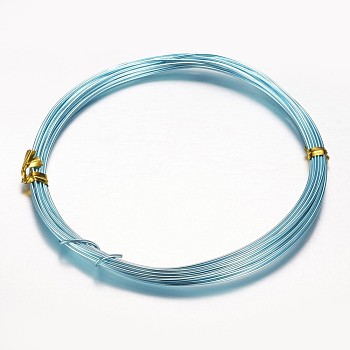 Round Aluminum Craft Wire, for Beading Jewelry Craft Making, Aqua, 18 Gauge, 1mm, 10m/roll(32.8 Feet/roll)