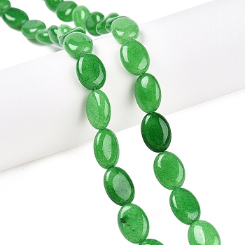 Natural Malaysia Jade Dyed Beads Strands, Flat Oval, Lime Green, 14x10x5.5mm, Hole: 1.2mm, about 28pcs/strand, 15.55''(39.5cm)