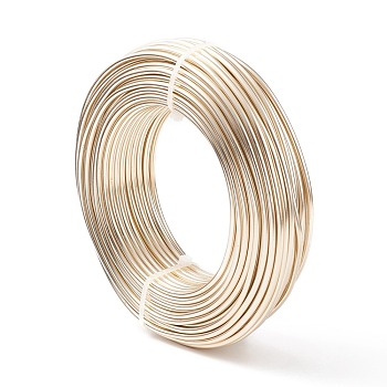 Round Aluminum Wire, Bendable Metal Craft Wire, Flexible Craft Wire, for Beading Jewelry Doll Craft Making, Champagne Gold, 12 Gauge, 2.0mm, 55m/500g(180.4 Feet/500g)