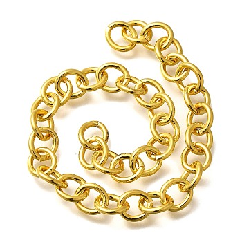 Rack Plating Brass Link Chains, Cadmium Free & Lead Free, Long-Lasting Plated, Oval, Unwelded, Golden, 9.5x8x1.6mm